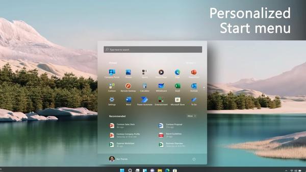 Windows 11 personalised start menu and taskbar