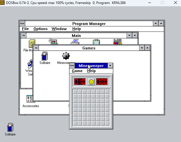 Windows 3.1 minesweeper