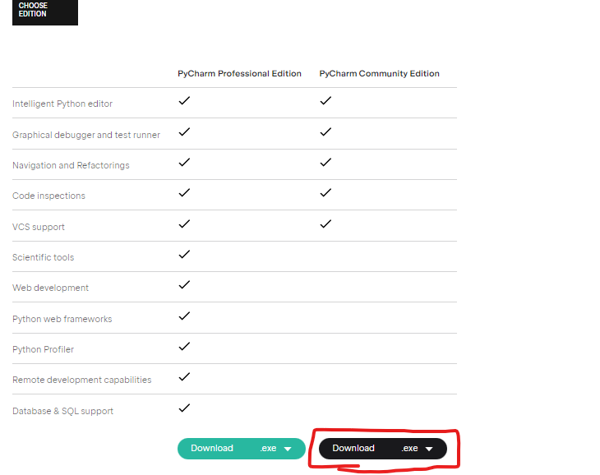 downloading pycharm free comunnity edition for windows