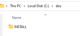 install folder inside the dos folder