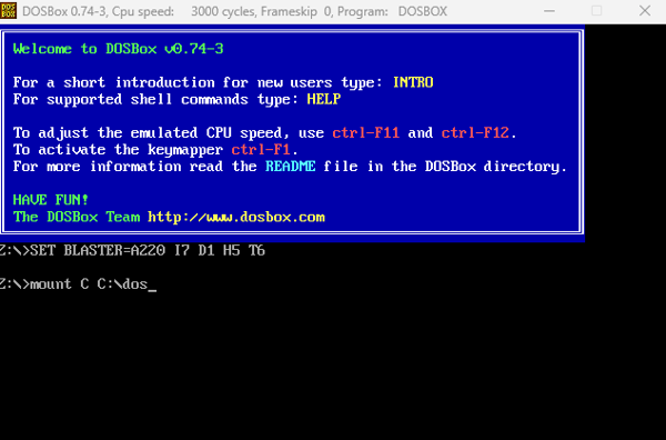 mounting a drive in DOSBox