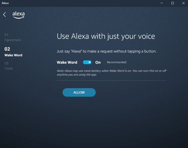 using the alexa wake word on windows 10 and 11